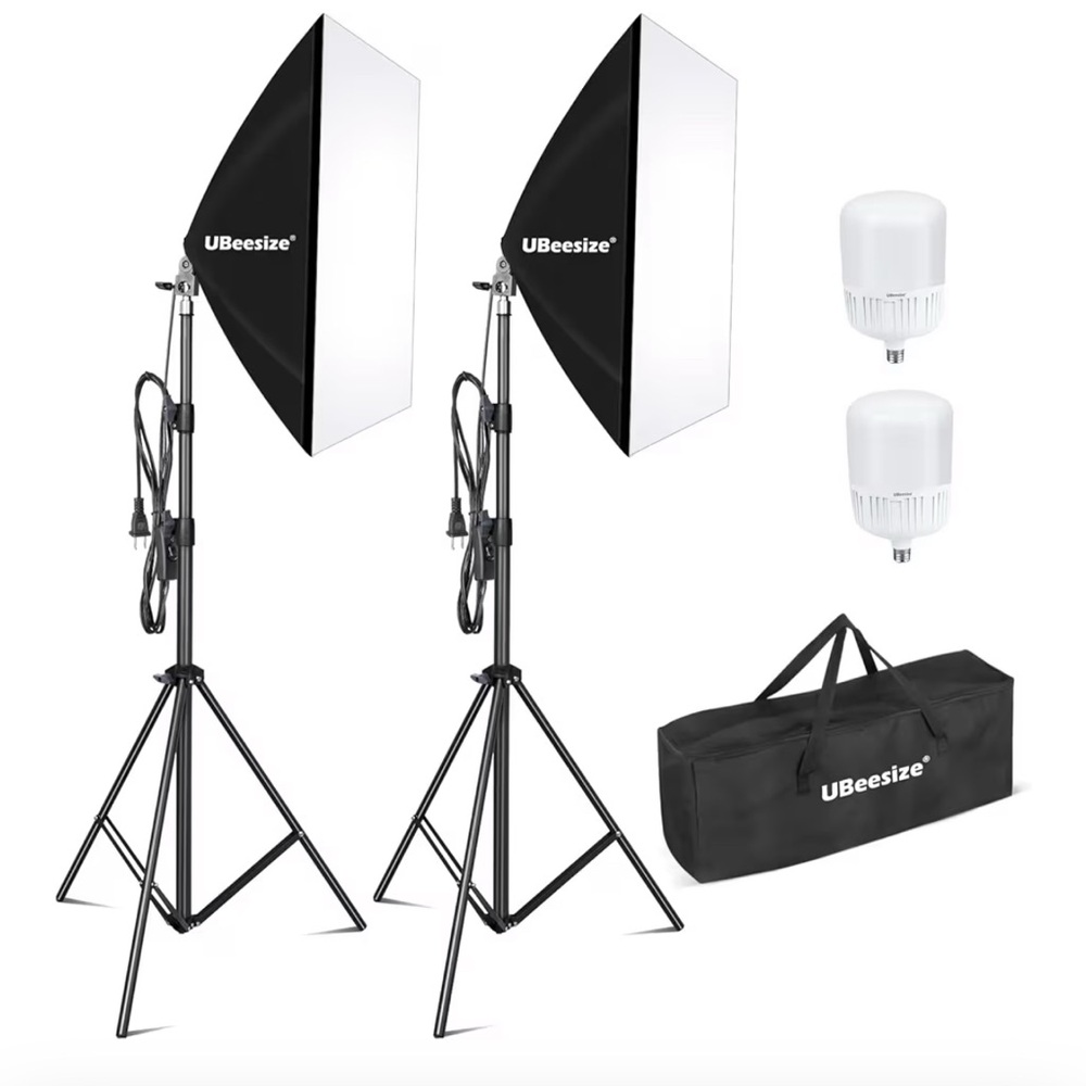 Black Softbox Lighting Kit